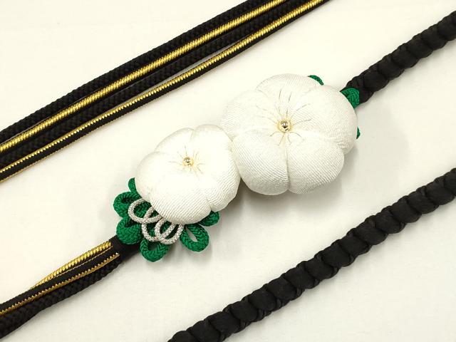 平和屋着物●和装小物 振袖用帯締め 装飾 ちりめん細工 ビーズ 金銀糸 撚り房 逸品 AAAY2294ay