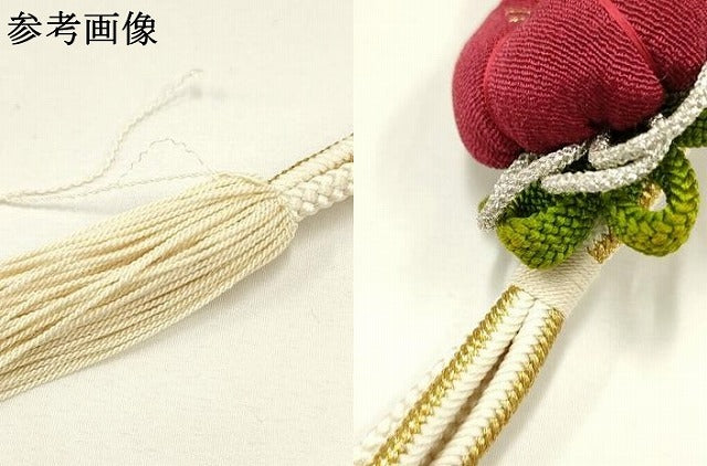 平和屋着物●和装小物　振袖用帯締め　装飾　ちりめん細工　ビーズ　金銀糸　撚り房　逸品　AAAY2295ay