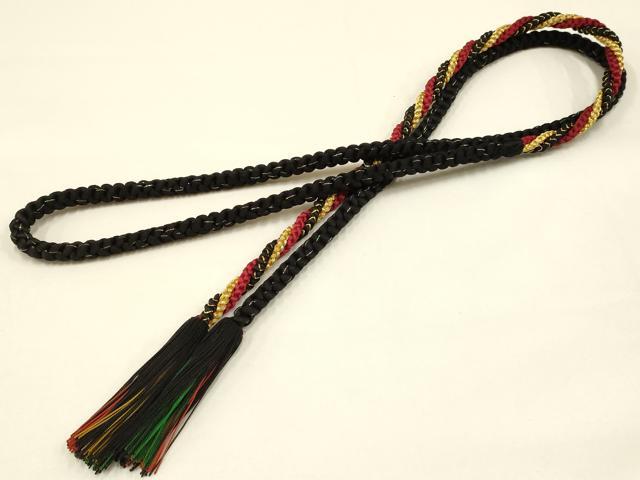 平和屋着物●和装小物　帯締め・帯揚げセット　振袖用　総絞り　松　金糸　撚り房　逸品　AAAY2319ay