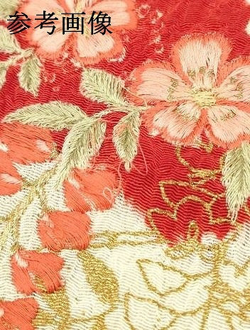 平和屋着物●和装小物 帯締め・帯揚げセット 振袖用 絞り 刺繍 地紙花文 金糸 金彩 撚り房 逸品 AAAY2321ay