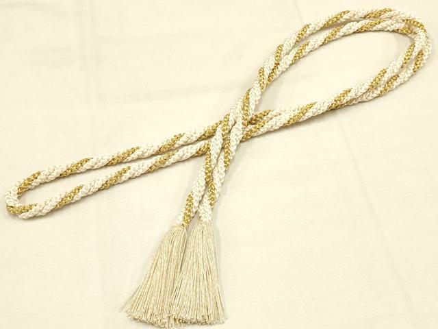 平和屋着物●和装小物 帯締め・帯揚げセット 振袖用 絞り 刺繍 地紙花文 金糸 金彩 撚り房 逸品 AAAY2321ay