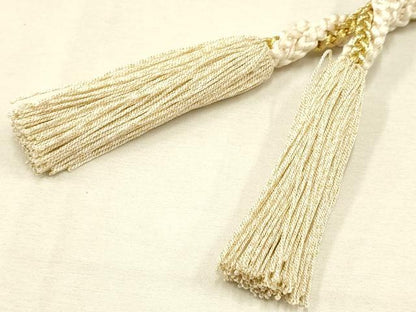 平和屋着物●和装小物 帯締め・帯揚げセット 振袖用 絞り 刺繍 地紙花文 金糸 金彩 撚り房 逸品 AAAY2321ay