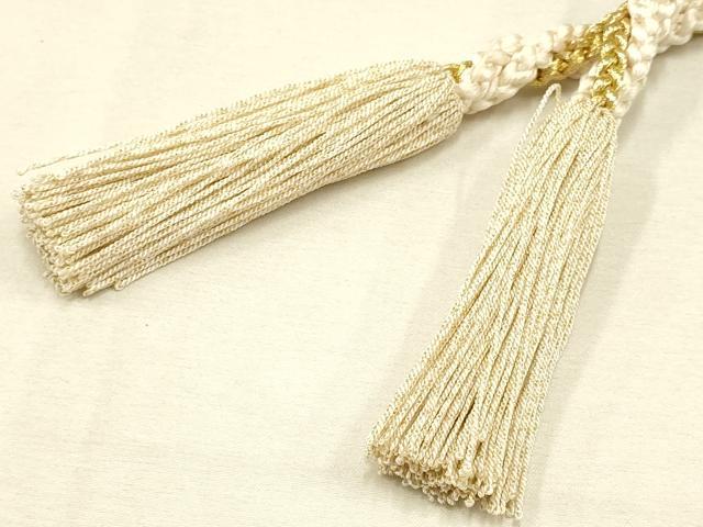 平和屋着物●和装小物 帯締め・帯揚げセット 振袖用 絞り 刺繍 地紙花文 金糸 金彩 撚り房 逸品 AAAY2321ay
