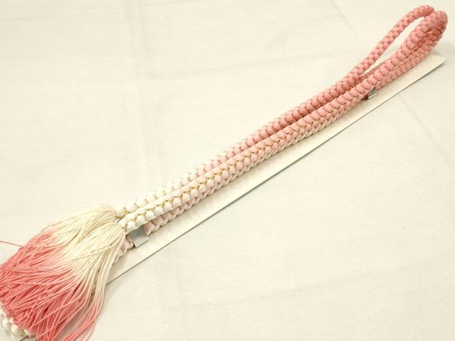 平和屋着物●和装小物　帯締め・帯揚げセット　振袖用　総絞り　斜縞　暈し　金糸　金彩　撚り房　逸品　AAAY2325ay