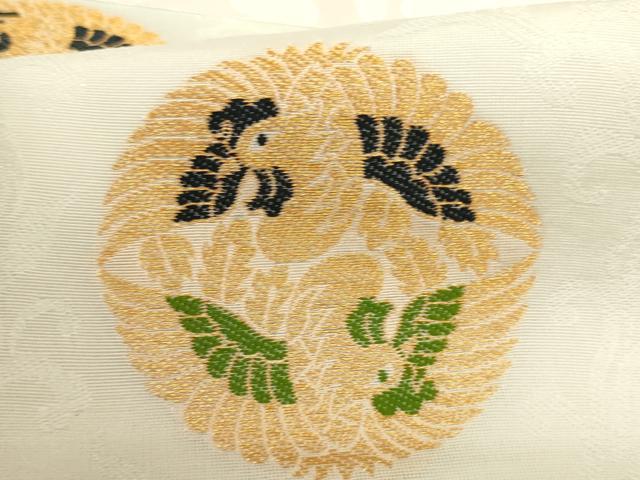 平和屋本店▼夏物　打敷　内敷2点セット　向い鳳凰文　金糸　法衣　寺院　仏具　仏教　僧侶　神職　装束　未使用　AAAY2402ja