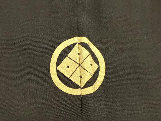 平和屋着物[]七五三　男の子　5歳　羽織・行灯袴・小物セット　鷹　地紙兜文　金銀彩　逸品　AAAY2434ja