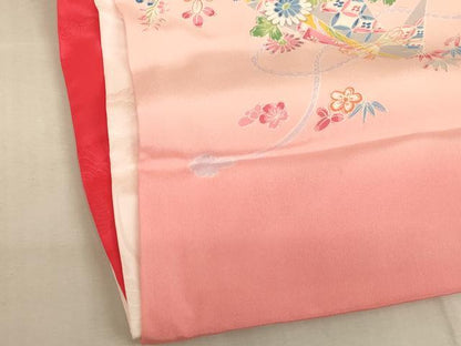 平和屋着物[]お宮参り　女の子　祝着　産着　初着　のしめ　飾花文　暈し染め　逸品　AAAY2478ja