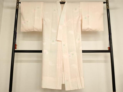平和屋着物■長襦袢　無双仕立て　雪輪花地紋　暈し染め　正絹　逸品　AAAY2508ja