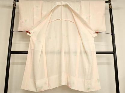 平和屋着物■長襦袢　無双仕立て　雪輪花地紋　暈し染め　正絹　逸品　AAAY2508ja