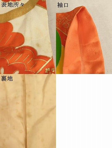 平和屋着物∵女の子 十三参り 子供 祝着 駒刺繍 花丸文 金彩 逸品 AAAY2551ja