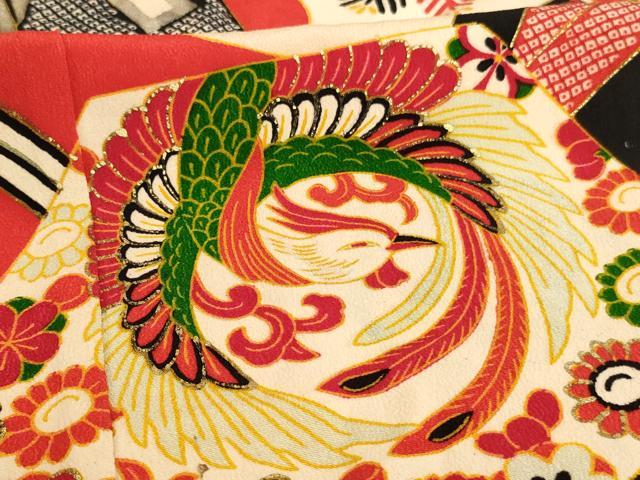 平和屋着物[]七五三　女の子　5歳　祝着　鳳凰花文　金銀彩　逸品　AAAY2552ja
