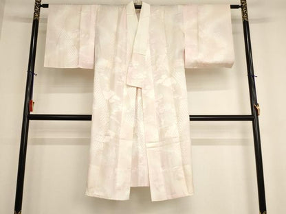 平和屋着物■長襦袢　無双仕立て　扇面花地紋　暈し染め　正絹　逸品　AAAY2655ja