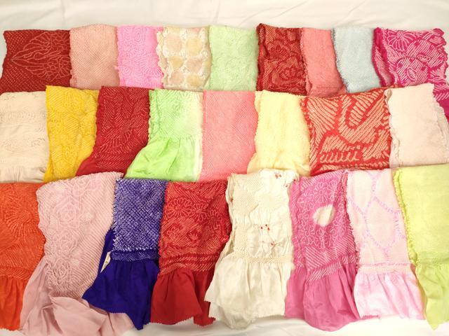 平和屋着物[]七五三　女の子　和装小物　帯揚げ25枚セット　総絞り　中抜き絞り　正絹　逸品　AAAY2834ja