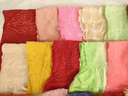 平和屋着物[]七五三　女の子　和装小物　帯揚げ25枚セット　総絞り　中抜き絞り　正絹　逸品　AAAY2834ja