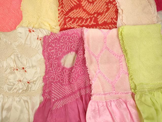 平和屋着物[]七五三　女の子　和装小物　帯揚げ25枚セット　総絞り　中抜き絞り　正絹　逸品　AAAY2834ja