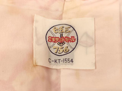 平和屋着物∵女の子 十三参り 子供 祝着 駒刺繍 扇面花文 正絹 逸品 AAAY2839ja