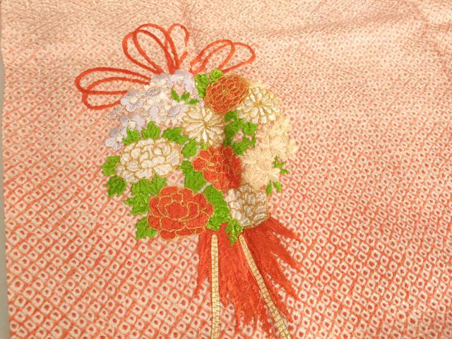 平和屋着物∵女の子 十三参り 子供 祝着 駒刺繍 絞り くす玉文 暈し染め 正絹 逸品 AAAY2840ja