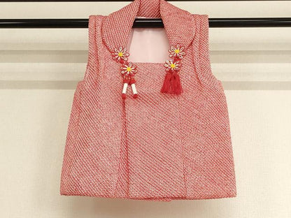 平和屋着物[]七五三　女の子　３歳　被布　総絞り　正絹　逸品　未使用　AAAY2865ja