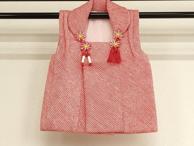 平和屋着物[]七五三　女の子　３歳　被布　総絞り　正絹　逸品　未使用　AAAY2865ja