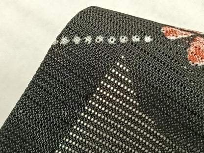 平和屋着物＊夏物　小紋　絽　舞蝶文　黒地　洗える着物　AAAY3095fy