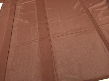 平和屋着物＊夏物 色無地 絽 小豆色 洗える着物 AAAY3104fy