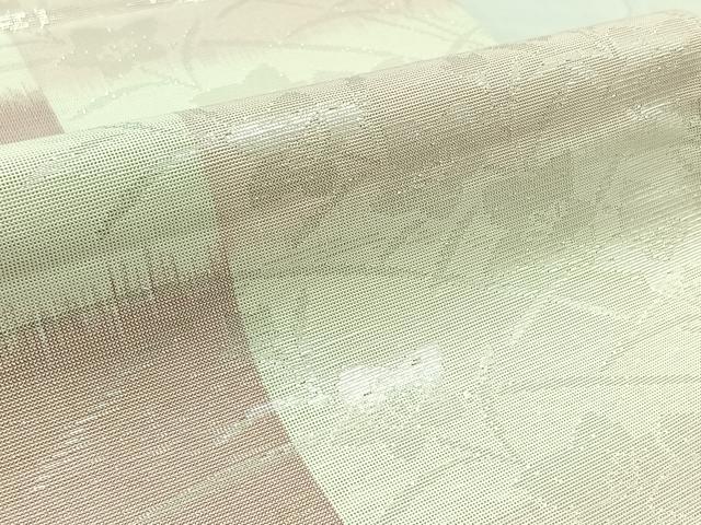 平和屋着物＊夏物 六通柄袋帯 芝花文 銀糸 正絹 逸品 AAAY3286jh