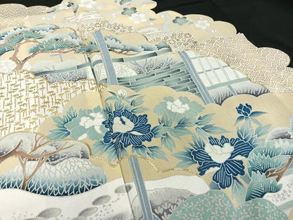平和屋着物■豪華黒留袖　駒刺繍　風景文　金彩　正絹　逸品　AAAY3527mf