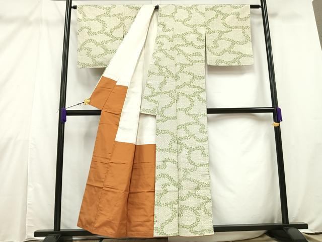 平和屋着物■上質な紬　幾何学文様　正絹　逸品　AAAY3848mf