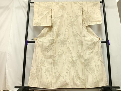 平和屋着物■上質な紬　草花文　正絹　逸品　AAAY3887mf