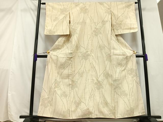 平和屋着物■上質な紬　草花文　正絹　逸品　AAAY3887mf