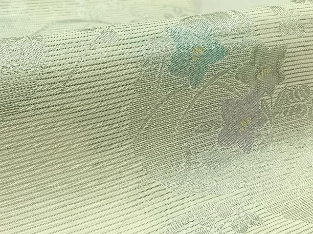 平和屋着物＊夏物 六通柄袋帯 花丸文 銀糸 正絹 逸品 AAAY4297jh