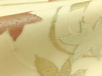 平和屋着物＊夏物　九寸名古屋帯　竜田川文　金糸　正絹　逸品　AAAY4305jh