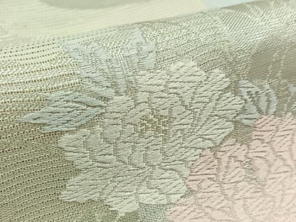 平和屋着物＊夏物 六通柄袋帯 草花文 銀糸 正絹 逸品 未使用 AAAY4329jh