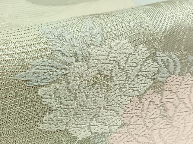 平和屋着物＊夏物 六通柄袋帯 草花文 銀糸 正絹 逸品 未使用 AAAY4329jh