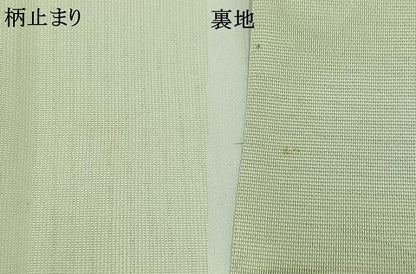 平和屋着物＊夏物　六通柄　本袋帯　萩文　千草鼠色　銀糸　正絹　逸品　AAAY4356jh
