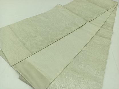 平和屋着物＊夏物　六通柄　本袋帯　萩文　千草鼠色　銀糸　正絹　逸品　AAAY4356jh