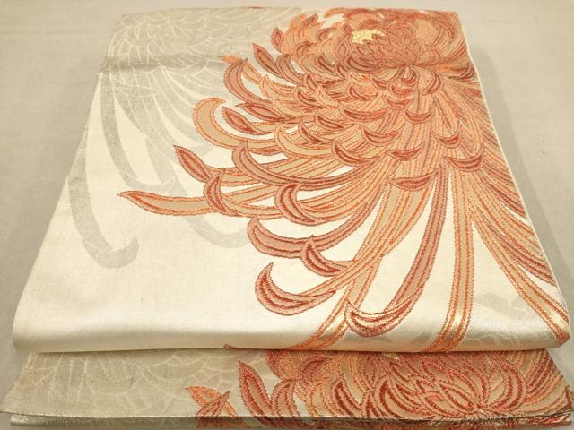 平和屋着物◎六通柄袋帯　乱菊　金糸　正絹　逸品　AAAY4408dt