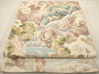 平和屋着物◎六通柄袋帯　清流　金糸　正絹　逸品　AAAY4460dt