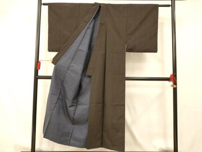 平和屋着物■男性 紬 格子文 正絹 逸品 AAAY4619fw