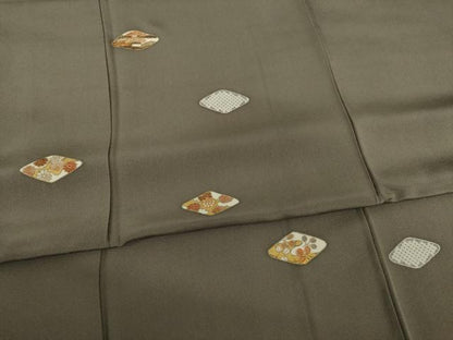 平和屋着物●銀座きしや　訪問着　駒刺繍　花菱文　正絹　逸品　AAAY4688ck