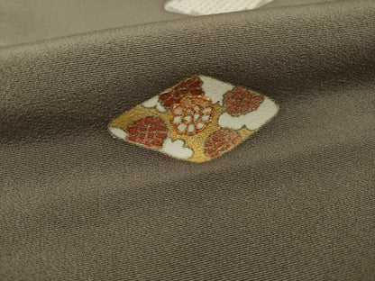 平和屋着物●銀座きしや　訪問着　駒刺繍　花菱文　正絹　逸品　AAAY4688ck