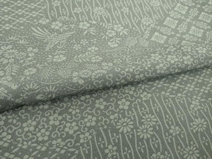 平和屋着物●上質な小紋 切嵌鳳凰花文 正絹 逸品 AAAY4699ck