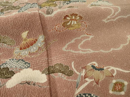 平和屋着物●訪問着　友禅　刺&amp;#32353;　吉祥宝尽くし　金糸　金彩　正絹　逸品　AAAY4706ck