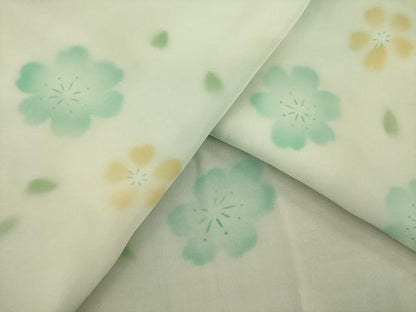 平和屋着物●長襦袢 無双仕立て 舞花文 暈し染め 正絹 逸品 AAAY4714ck