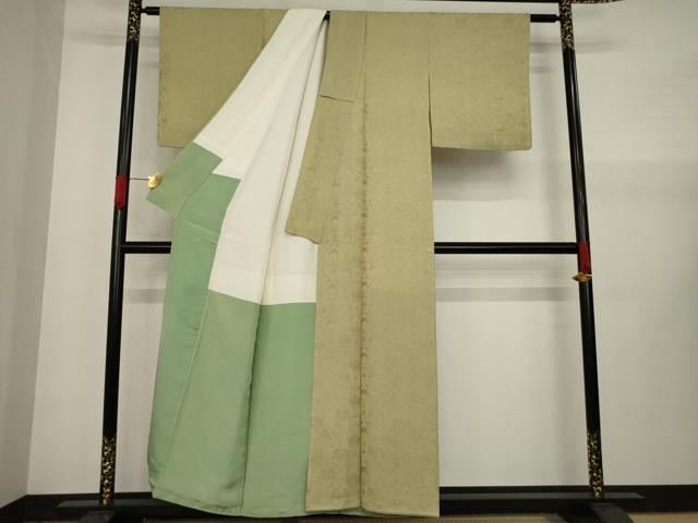 平和屋着物●江戸小紋　鮫小紋柄　双蝶文　正絹　逸品　AAAY4722ck