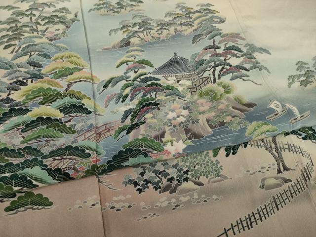 平和屋着物●十日町友禅作家　阿部佳雪　色留袖　松島　暈し染め　正絹　逸品　AAAY4737ck