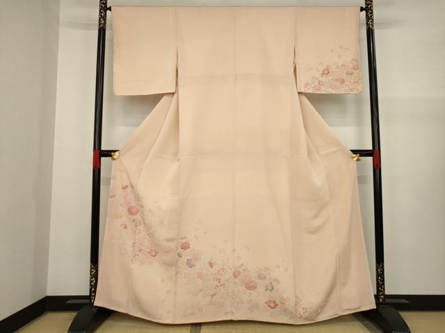平和屋着物●訪問着　草花文　正絹　逸品　未使用　AAAY4744ck
