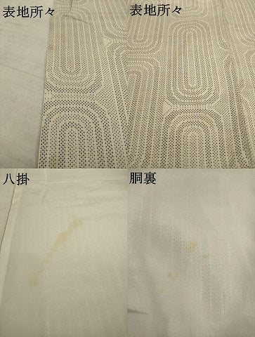 平和屋着物●本場大島紬 白大島 一元絣 幾何学文様 正絹 逸品 AAAY4763ck