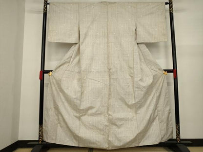 平和屋着物●本場大島紬 白大島 一元絣 幾何学文様 正絹 逸品 AAAY4763ck