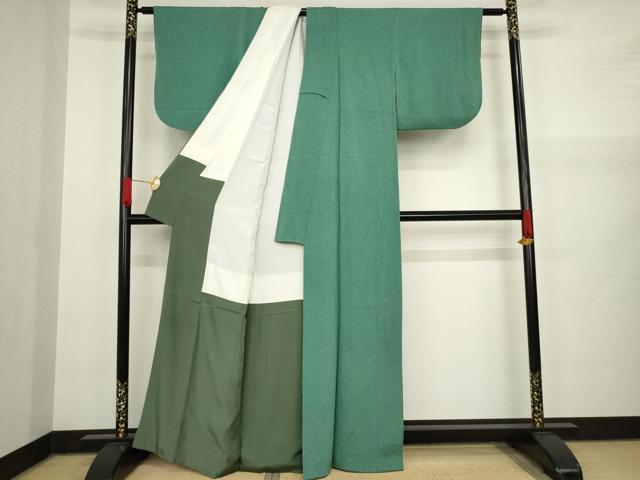 平和屋着物●江戸小紋 彫士：住田双光・染士：服部光擴 鮫小紋柄 鬼しぼ縮緬 正絹 逸品 AAAY4771ck
